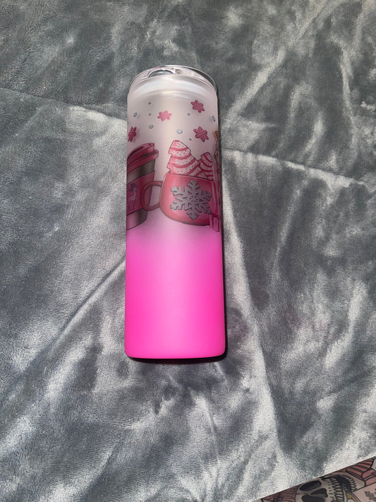 Pink Christmas Coffee Tumbler